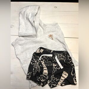 Carters Infant Boy Shorts Set 3 Months  Hooded muscle shirt & palm tree shorts